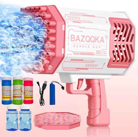 69 Holes Bubble Machine Gun with Light – Automatic Bubble Maker Toy for Kids